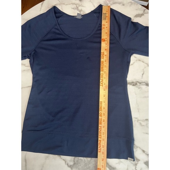 Eddie Bauer Textured Scoop Neck Top, Quarter Length Sleeve, Blue, Large - Picture 10 of 11